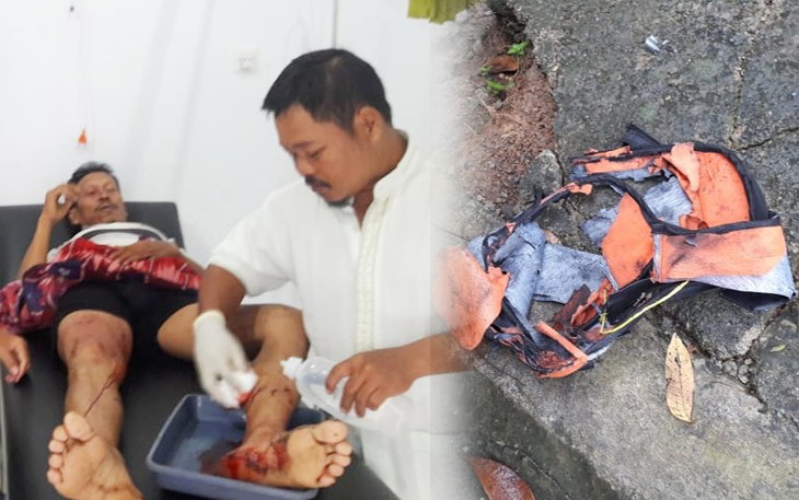 Korban saat mendapat perawatan medis