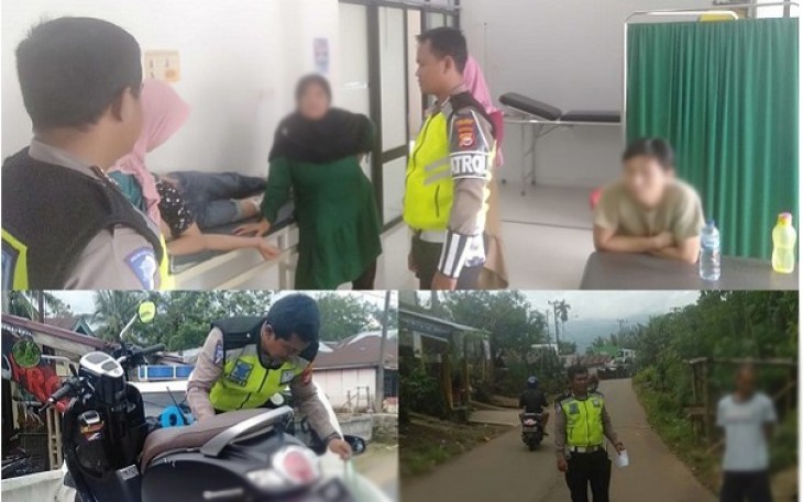 Polisi saat lakukan olah TKP