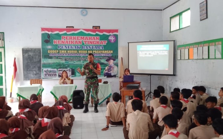 Koramil Paguyangan Lantik Kenaikan Tingkat Pramuka Penegak Bantara SMK NU Nurul Huda
