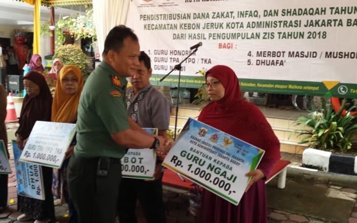 Danramil 05/KJ Hadiri Acara Pendistribusian Dana Zakat Infaq dan Shadaqah