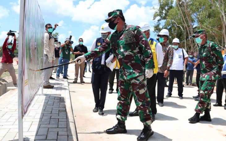 Panglima TNI Bersama Kapolri dan Menteri PUPR Tinjau Pembangunan RS Khusus di Pulau Galang