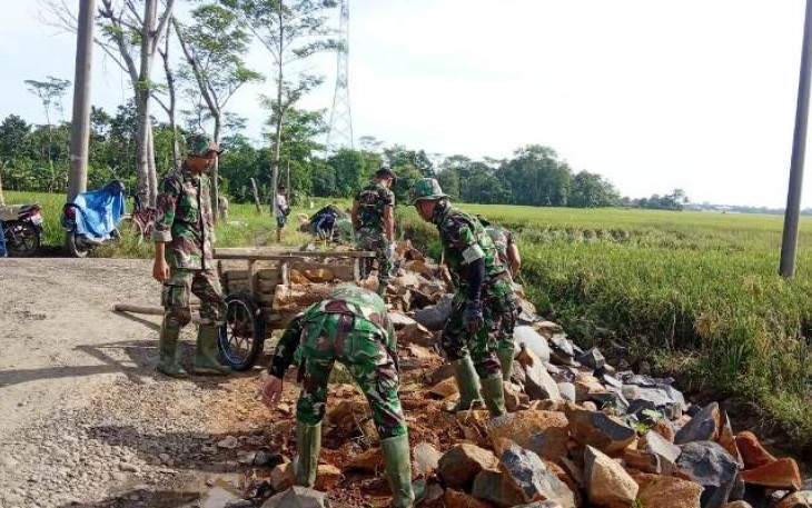 Talud TMMD Reguler Pekalongan Volume 450 meter Memasuki Titik Akhir