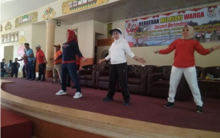 Bupati Tulangbawang Winarti Bersama Forkopimda Senam BMW