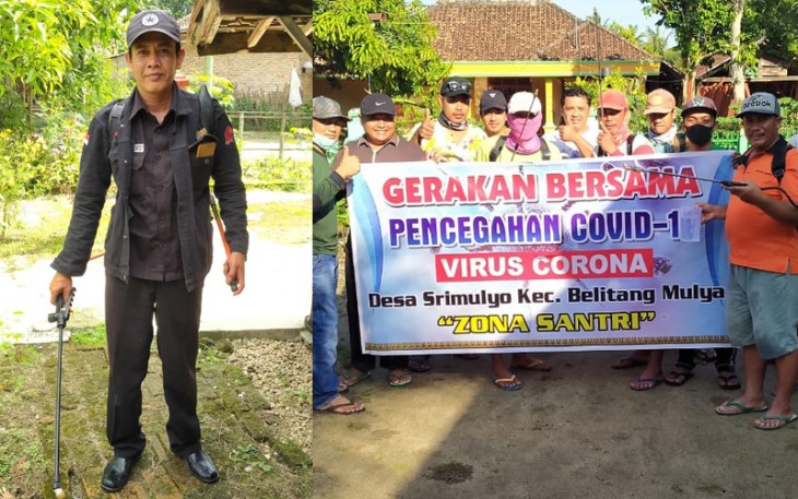 Pemuda Bersatu "Zona Santri" Desa Srimulyo Cegah Virus Corona