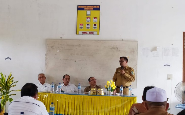 Kepala Dinas Pendidikan Kabupaten Batu Bara Ilyas Sitorus SE MP.d saat memberikan sambutan