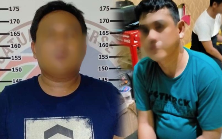 Dua oknum anggota polisi saat diamankan