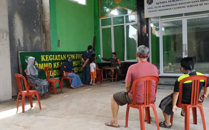 Satgas TMMD ke 107 Gencar Beri Wawasan Pencegahan Virus Corona ke Warga Kali Baru