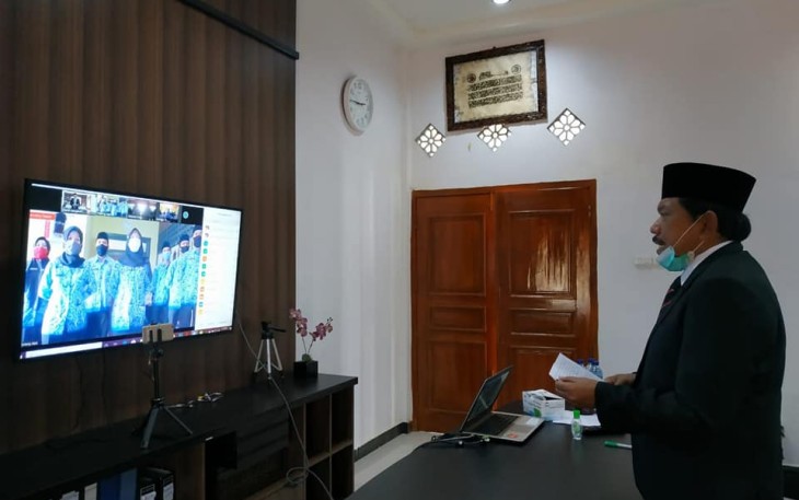 Bupati Bengkulu Utara Mian Lantik 140 CPNS di Lingkungan Bengkulu Utara Melalui Vidio Conference 