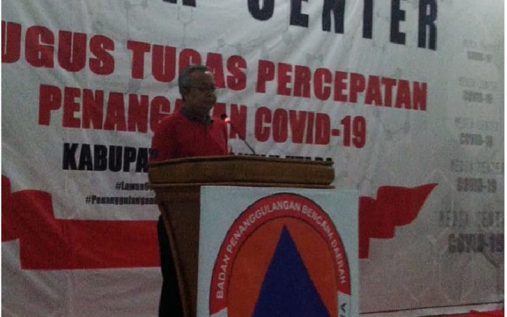 Kepala Dinas Kesehatan Kabupaten Bengkulu Utara Samsul Maarif Saat Konferensi Pers 