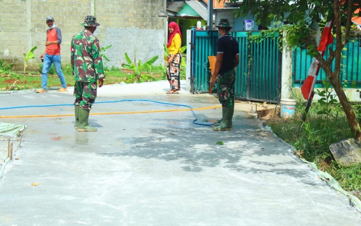Tinggal 15 Persen Jalan H Amin Sasaran Fisik TMMD ke 107 Selesai 