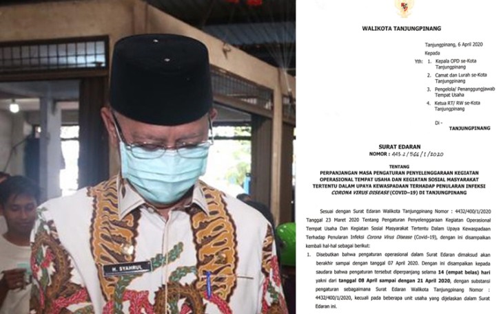 Walikota Tanjungpinang Keluarkan Surat Edaran