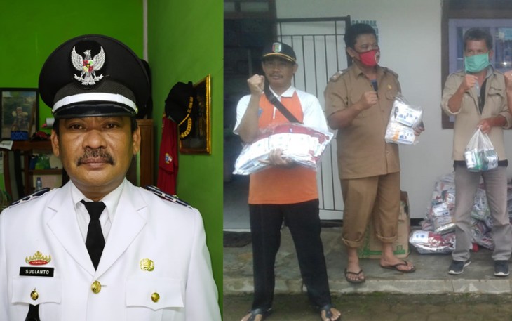 Desa Cipadang Terima Bantuan Masker dan Hand Sanitizer dari BPBD Pesawaran