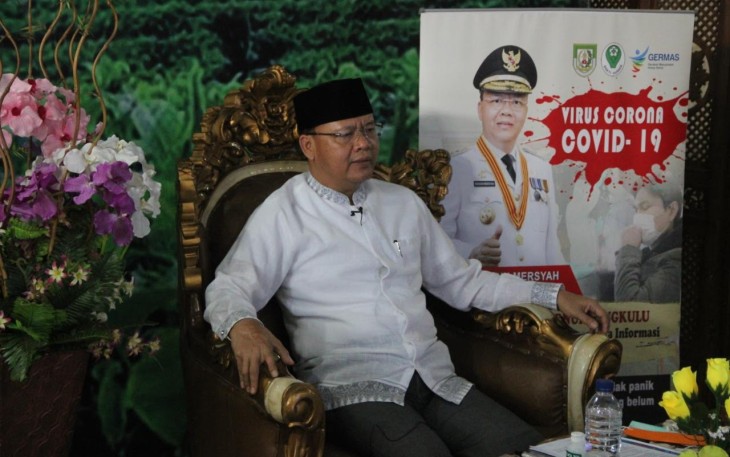 Gubernur Bengkulu Rohidin Mersyah saat menjadi narasumber Webinar (Web Seminar) Tim Katadata