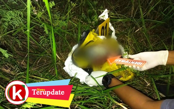Jasad Bayi Perempuan saat diidentifikasi aparat kepolisian