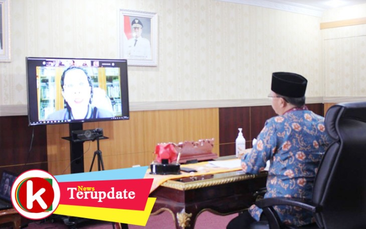 Plt Kajati Bengkulu saat Video Conference bersama Gubernur