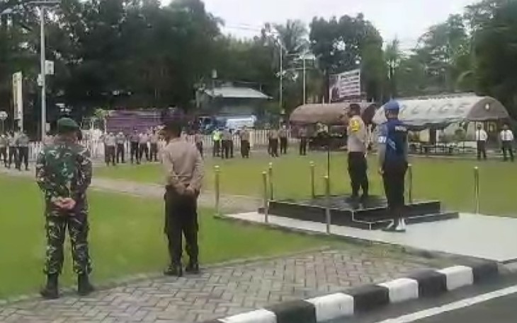 Polres Minut Bersama Kodim 1310/Bitung Gelar Apel Pasukan Pengamanan Idhul Fitri 1441 H