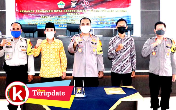 Polres Lingga Lakukan Penandatanganan Nota Kesepahaman Dalam Rangka Pengukuran ITK