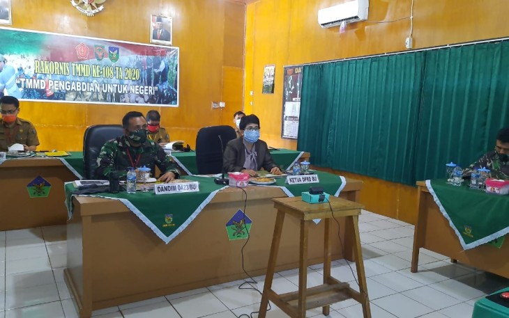 Pelaksanaan Rakornis TMMD ke 108 di Aula Kodim 0423 Bengkulu Utara 