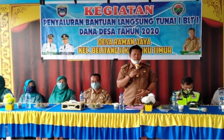 80 KK Warga Desa Raman Jaya OKU Timur Terima BLT 