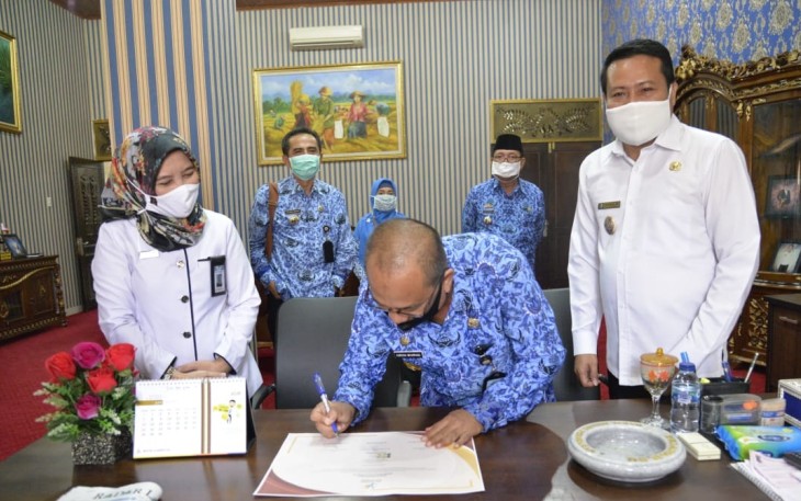 Pemkab Pesawaran Bersama BPS Canangkan Zona Integritas Menuju WBK dan WBBM