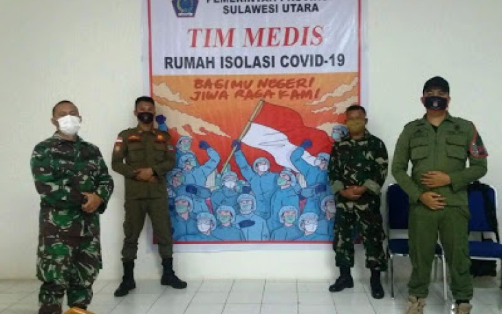 Personel TNI-Polri dan Satpol PP Berjaga di Rumah Singgah Covid-19