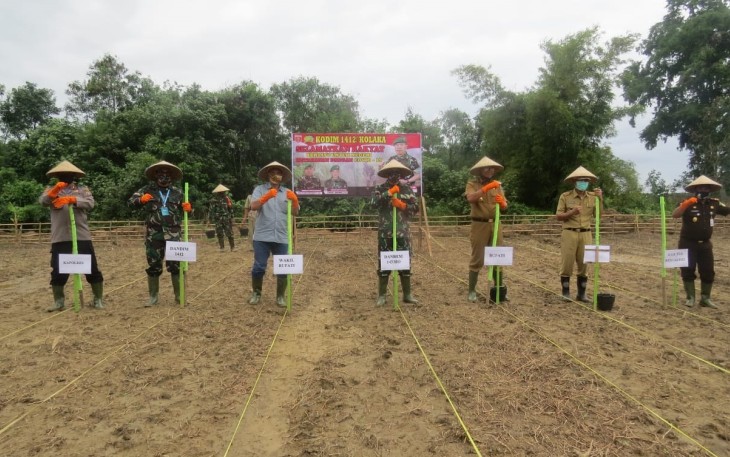 m 143/HO Tanam Jagung dan Tinjau Lokasi TMMD di Kabupaten Kolaka