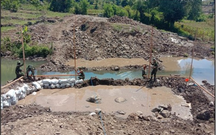 Satgas TMMD ke-108 Kodim Jeneponto maksimalkan pembuatan jembatan penghubung