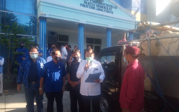 Ibas dan Kader Demokrat Jatim Bagi Hewan Qurban