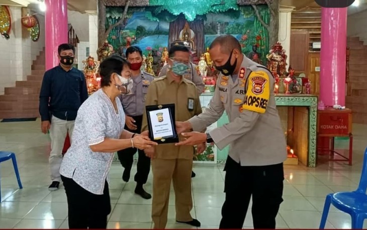 Kapolres Bengkulu Silaturahmi ke Vihara Buddhayana Bengkulu