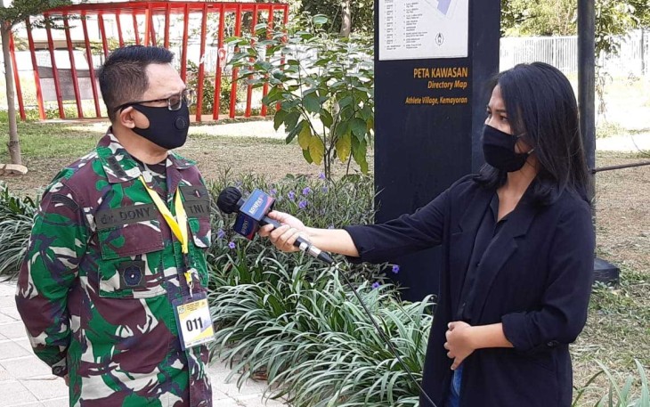 Kol Ckm dr Doni selaku Kordinator operasional RSD Wisma Atlet kemayoran saat berikan klarifikasi