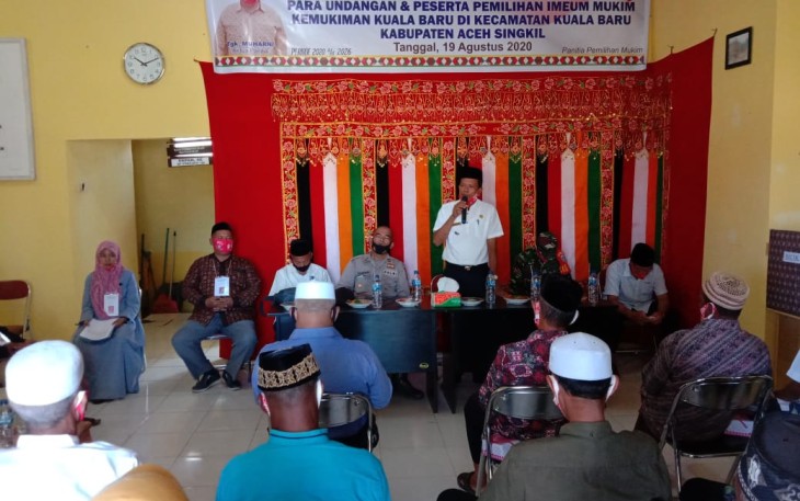 Pihak Kecamatan Kuala Baru Aceh Singkil saat melakukan muswarah pemilihan Imeum Mukim.