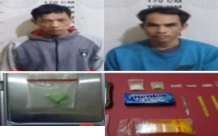 Terduga pelaku dan barang bukti saat diamankan