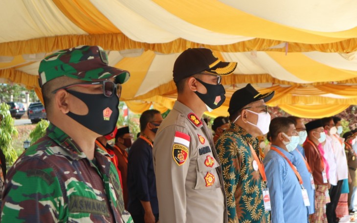 Polres Bintan Bersama TNI Amankan Jalannya Deklarasi Kampanye Damai Paslon Cabup dan Cawabup Bintan 