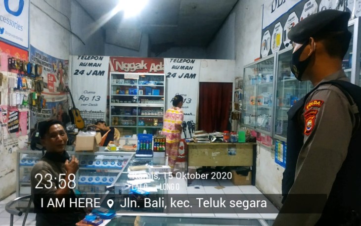Samapta Polda Bengkulu Patroli Beri Teguran Warga Tak Patuh Prokes Covid-19 
