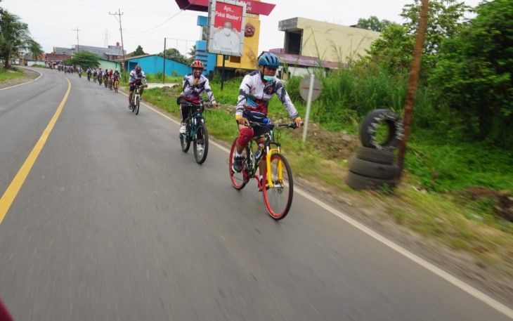 Satbrimobda Polda Bengkulu Gowes Wisata Tempuh 70 KM