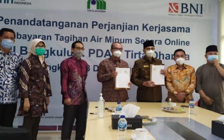 Acara Penandatanganan  MoU antara PDAM Kota Bengkulu dengan Bank BNI Cabang Bengkulu