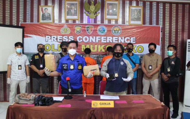 Polres Mukomuko Rilis Keberhasilan Ungkap Kasus Narkoba Jenis Ganja