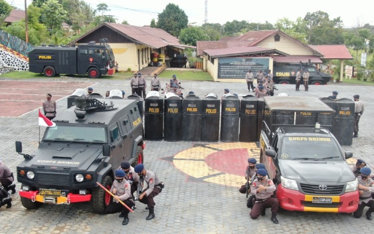 Brimobda Polda Bengkulu Tingkatkan Latihan PHH Antisipasi Penghitungan Suara