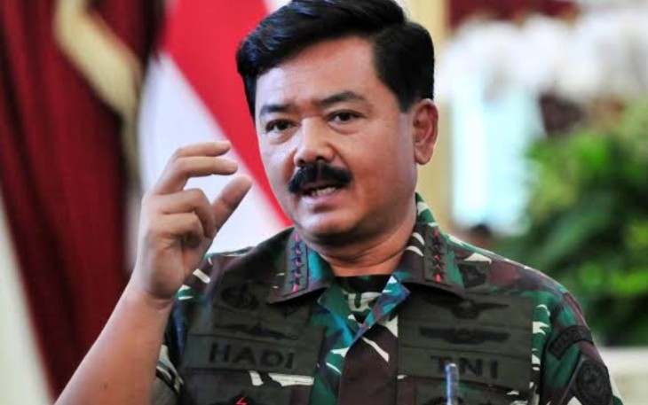 Panglima TNI Marsekal TNI Hadi Tjahjanto, S.I.P. saat memberikan keterangan dengan media tentang Hilangnya Sriwijaya Air Sabtu (9/1/2021).