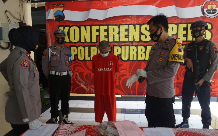 Kabag Ops Polres PurbaIingga Kompol Pujiono dalam konferensi pers, Senin (25/1/2021)