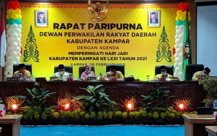 DPRD Kabupaten Kampar Gelar Paripurna HUT Kabupaten Kampar ke-71 Secara Vertual 