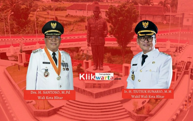 Santoso dan Tjutjuk Sunario Resmi Dilantik Sebagai Walikota dan Wakil Walikota Blitar periode 2021-2024 (foto : Faisal NR / Klik Warta) 