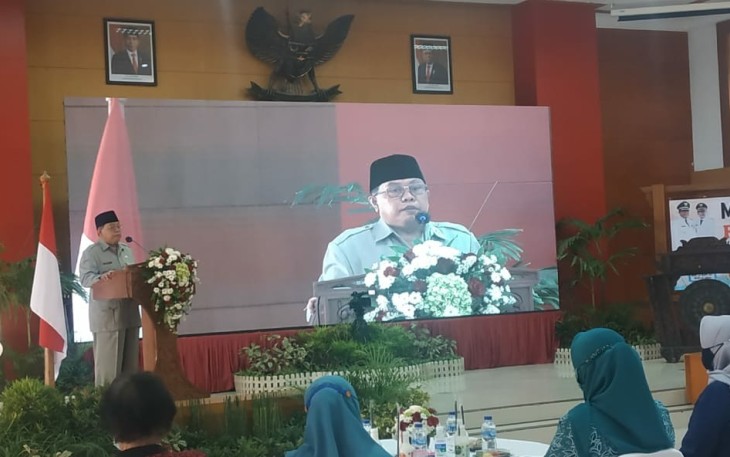 Walikota Blitar Santoso Sampaikan Sambutan Pengarahan di Musrenbang RKPD Kota Blitar Tahun 2022 ( foto : Faisal NR / Klikwarta.com) 