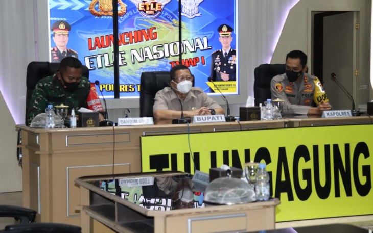 Polres dan Muspika Tulungagung Ikuti Launching E-TLE Integrated Node Capture Attitude Record (INCAR) Secara Virtual 