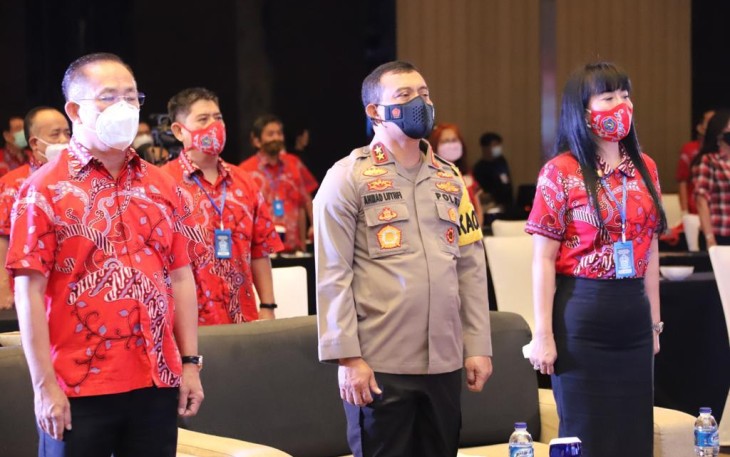 Kapolda Jateng Irjen Pol Drs. Ahmad Luthfi S.H., S.St., M.K hadiri Pemilihan Ketua Paguyuban Sosial Marga Tionghoa Indonesia (PSMTI Jateng) bertempat di Ballroom PO Hotel Jl. Pemuda 118 Semarang pada Sabtu (17/04/ 2021).