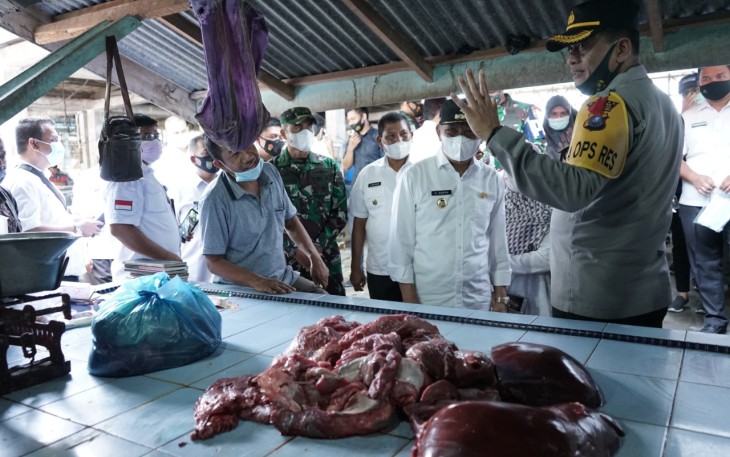 Jelang Hari Raya Idul Fitri 1442 H Forkopimda Kabupaten Asahan Lakukan Sidak Pasar