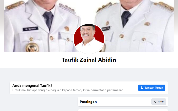  Akun Palsu Facebook Gunakan Profil Wabup Asahan