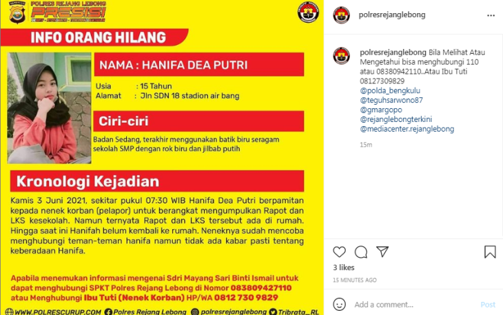Info Orang Hilang 