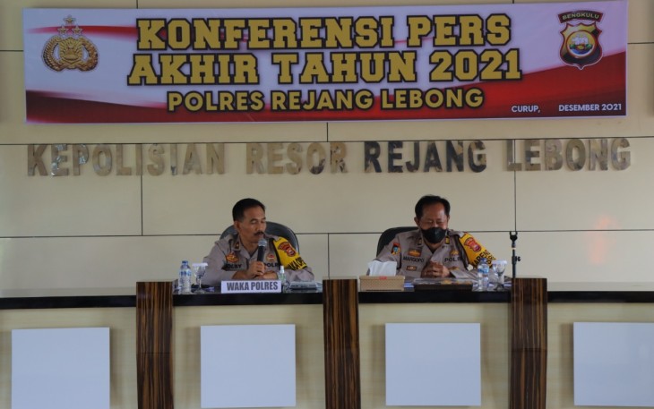 Polres Rejang Lebong menggelar Konferensi Pers akhir tahun di Mapolres Rejang Lebong