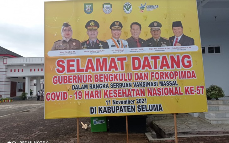 Dalam Rangka Peringatan HKN Ke 57, Digelar Serbuan Vaksinasi Massal Covid-19 di Kabupaten Seluma Esok Hari